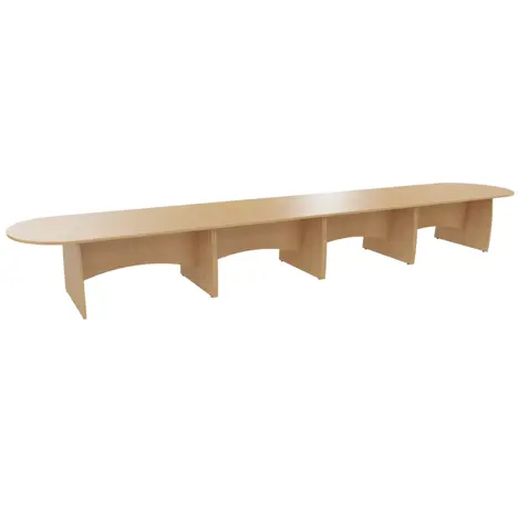 D End Shaped Conference Tables - 6000mm - Beech